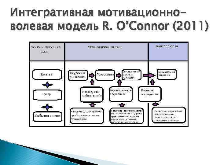Интегративная мотивационноволевая модель R. O’Connor (2011) 