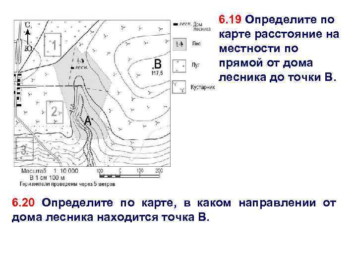 Дома лесника определите по карте