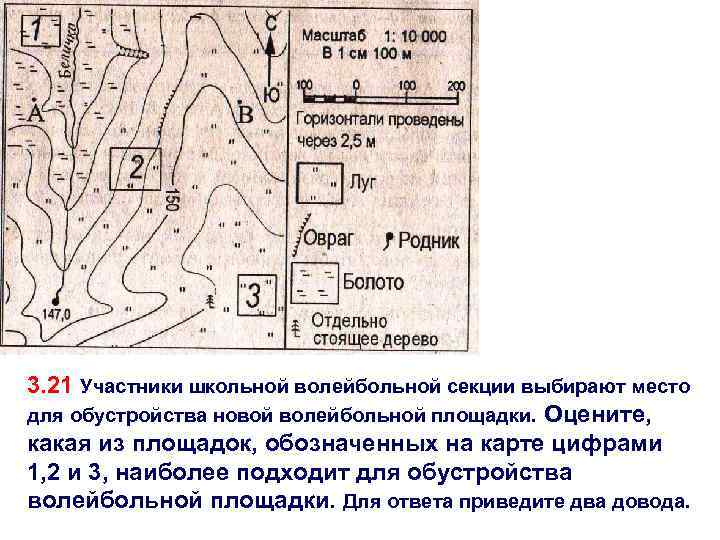 Для волейбольной площадки подходит участок 3. Он ровный и покрыт луговой растительностью. Не подходят