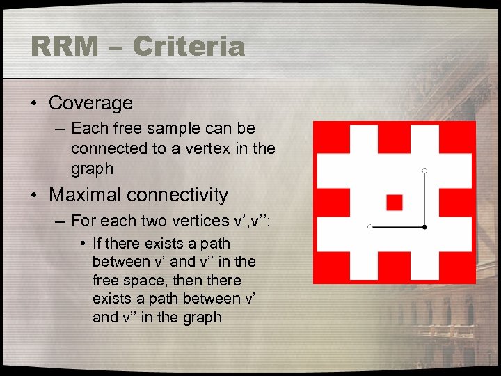 RRM – Criteria • Coverage – Each free sample can be connected to a