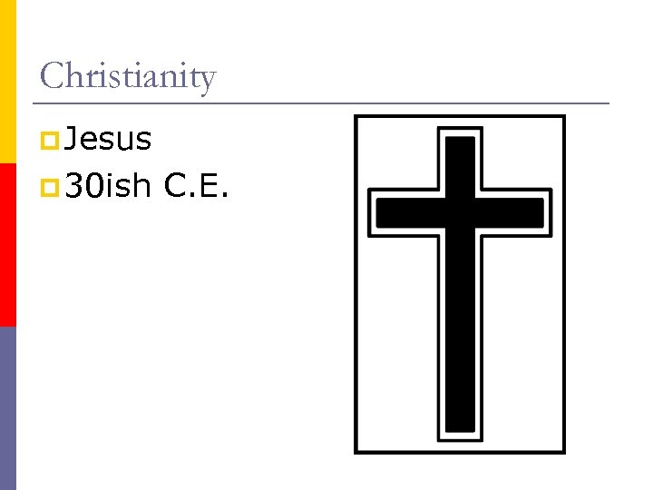 Christianity p Jesus p 30 ish C. E. 