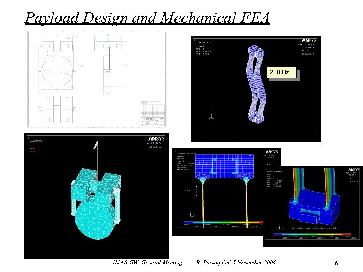 Payload Design and Mechanical FEA 210 Hz ILIAS-GW General Meeting R. Passaquieti 5 November