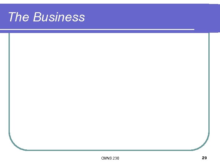 The Business CMNS 230 29 
