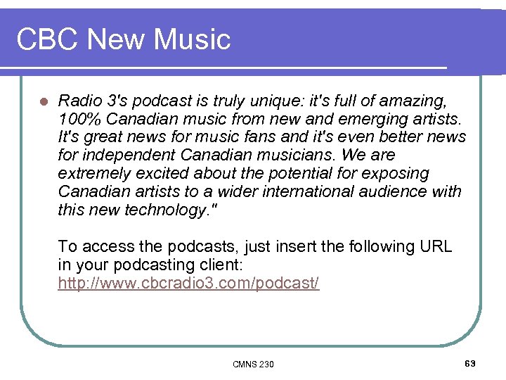 CBC New Music l Radio 3's podcast is truly unique: it's full of amazing,