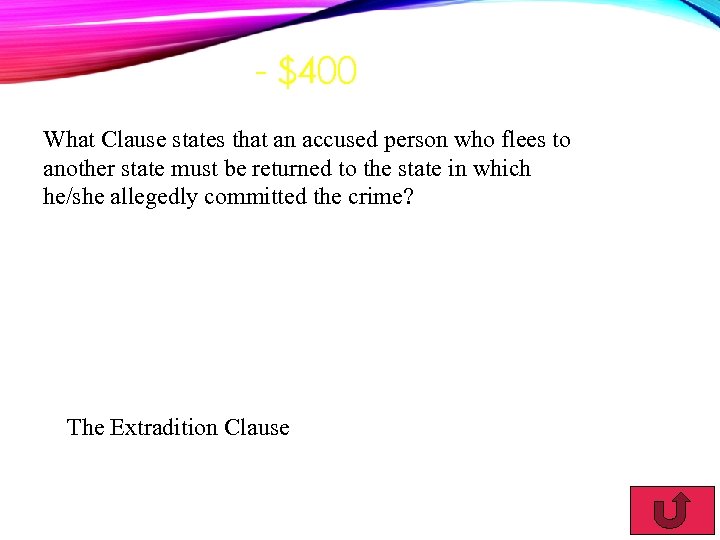 - $400 What Clause states that an accused person who flees to another state