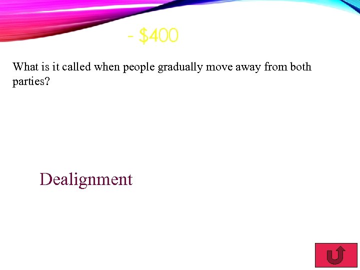 - $400 What is it called when people gradually move away from both parties?