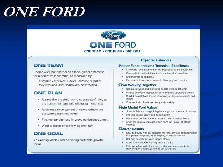 ONE FORD 