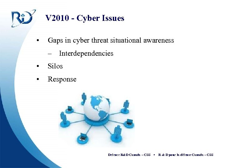 V 2010 - Cyber Issues • Gaps in cyber threat situational awareness – Interdependencies
