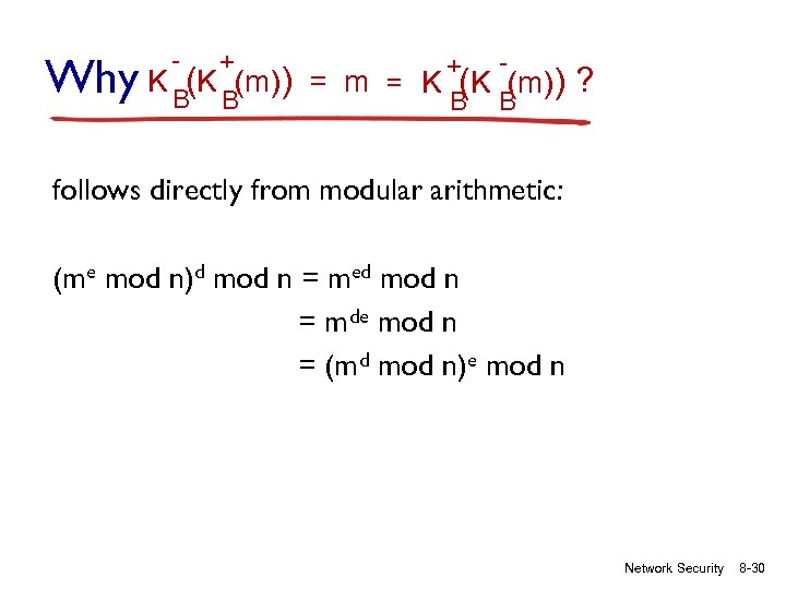 Why - + + K (K (m)) = m = K (K (m)) B