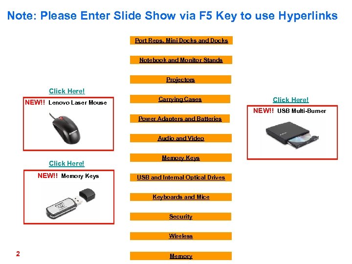 Note: Please Enter Slide Show via F 5 Key to use Hyperlinks Port Reps,