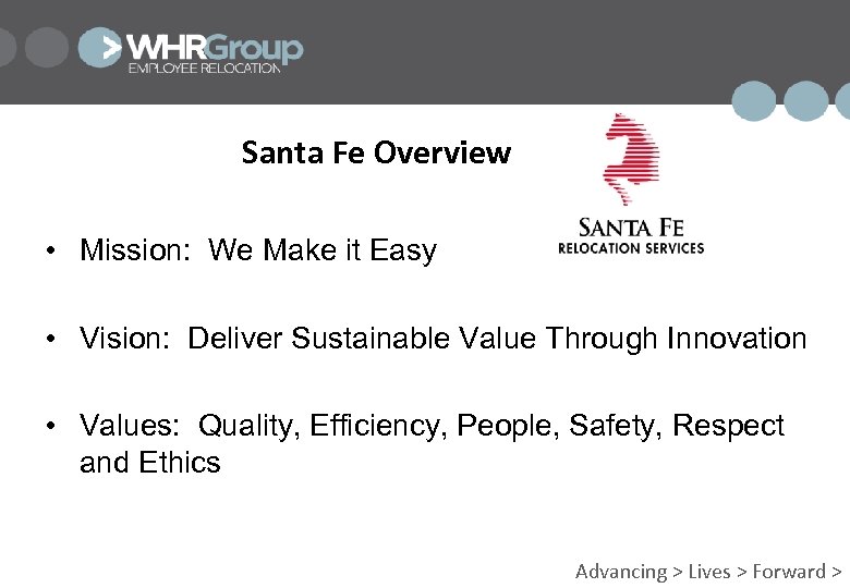 Santa Fe Overview • Mission: We Make it Easy • Vision: Deliver Sustainable Value