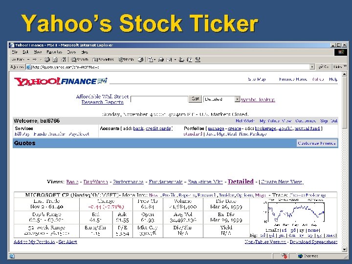 Yahoo’s Stock Ticker 