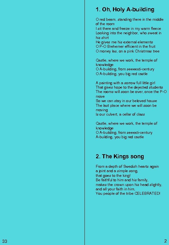 1. Oh, Holy A-building O red beam, standing there in the middle of the