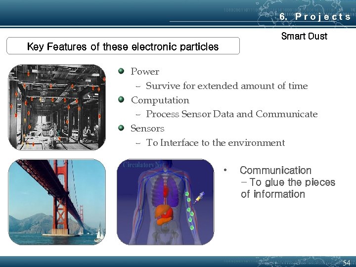 6. P r o j e c t s Smart Dust Key Features of