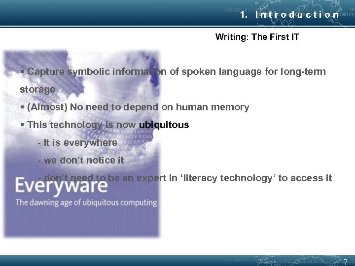 1. I n t r o d u c t i o n Writing:
