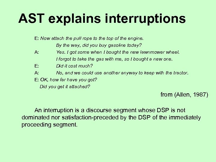 AST explains interruptions E: Now attach the pull rope to the top of the