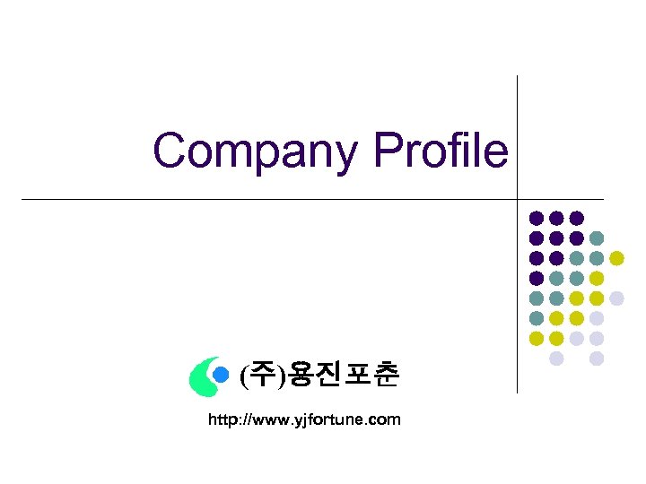 Company Profile (주)용진포춘 http: //www. yjfortune. com 