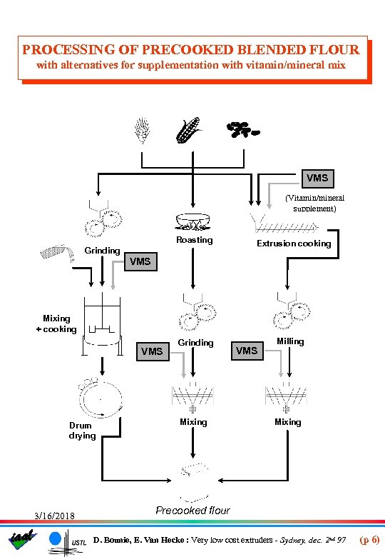 PROCESSING OF PRECOOKED BLENDED FLOUR with alternatives for supplementation with vitamin/mineral mix VMS (Vitamin/mineral