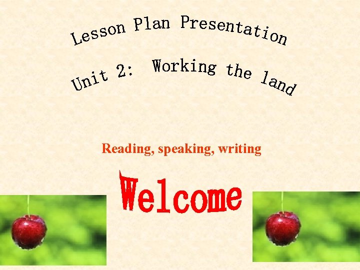 Reading, speaking, writing 