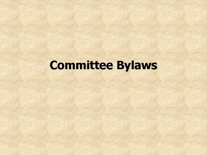 Committee Bylaws 