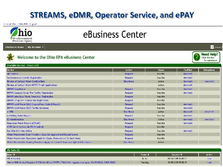 STREAMS, e. DMR, Operator Service, and e. PAY 