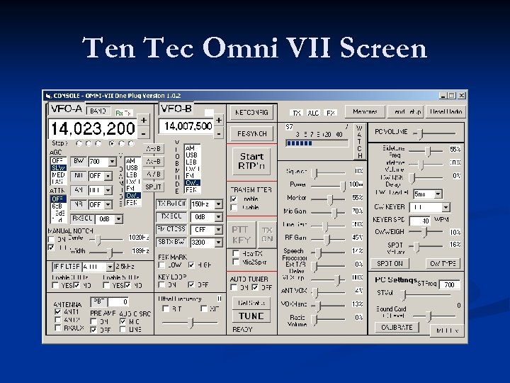 Ten Tec Omni VII Screen 