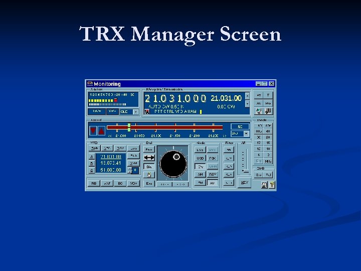 TRX Manager Screen 