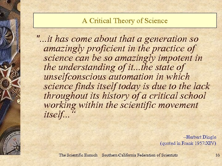 A Critical Theory of Science 