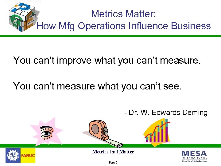 Metrics Matter: How Mfg Operations Influence Business You can’t improve what you can’t measure.