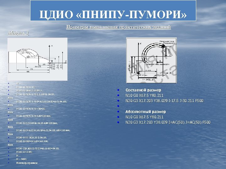 ЦДИО «ПНИПУ-ПУМОРИ» Примеры выполнения практических заданий Модуль 3 3 • • N… N 120