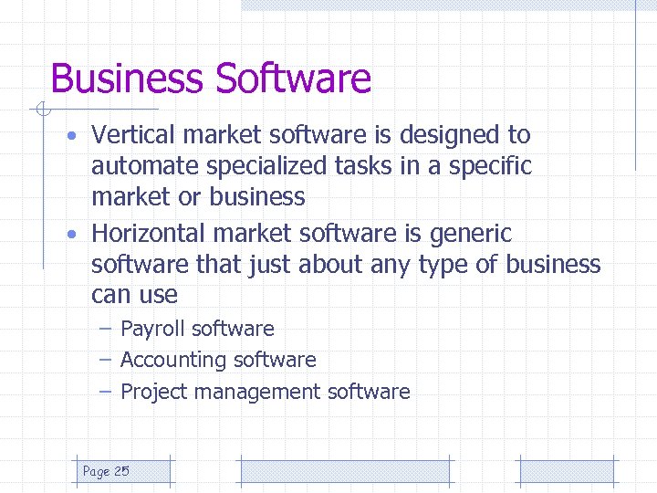 Business Software • Vertical market software is designed to automate specialized tasks in a