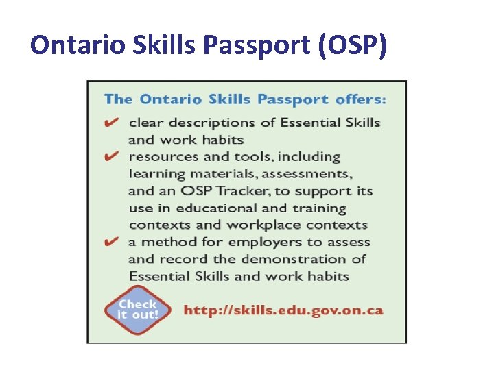 Ontario Skills Passport (OSP) 