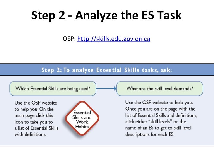 Step 2 - Analyze the ES Task OSP: http: //skills. edu. gov. on. ca