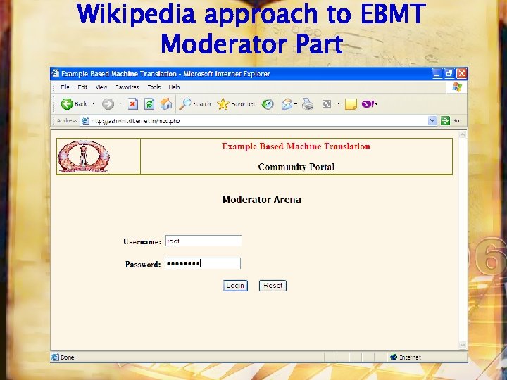 Wikipedia approach to EBMT Moderator Part 