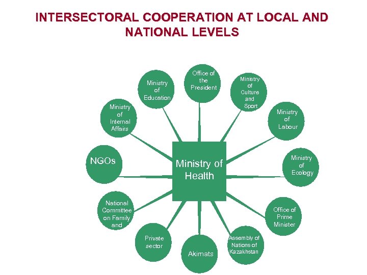 INTERSECTORAL COOPERATION AT LOCAL AND NATIONAL LEVELS Ministry of Education Office of the President