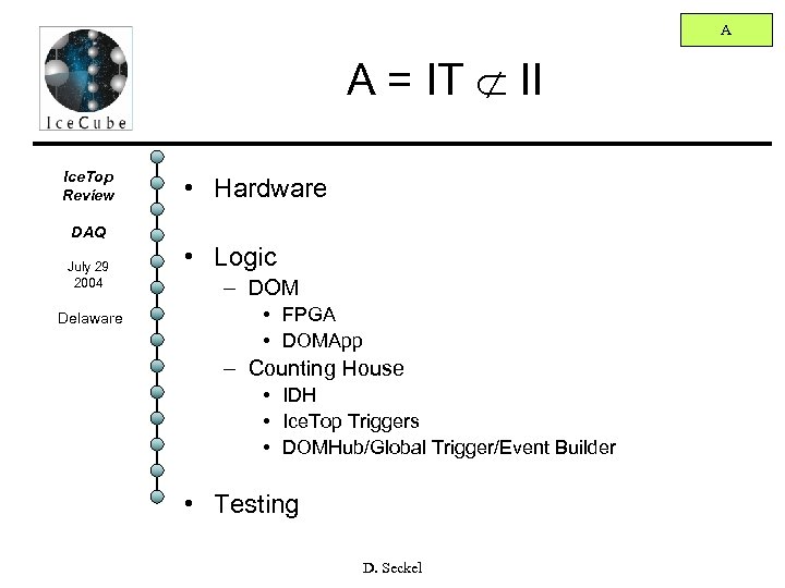 A A = IT Ë II Ice. Top Review • Hardware DAQ July 29