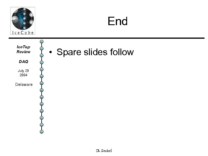 End Ice. Top Review • Spare slides follow DAQ July 29 2004 Delaware D.