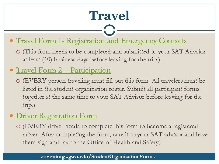 Travel Form 1 - Registration and Emergency Contacts (This form needs to be completed