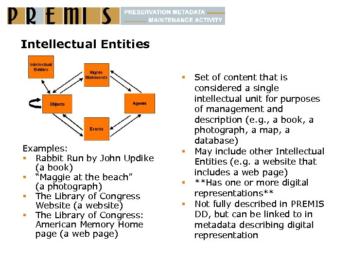 Intellectual Entities § Examples: § Rabbit Run by John Updike (a book) § “Maggie