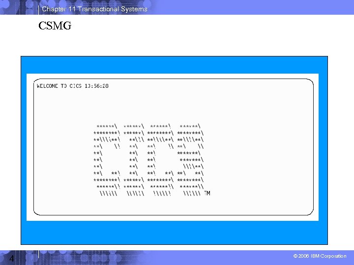 Chapter 11 Transactional Systems CSMG 4 © 2006 IBM Corporation 