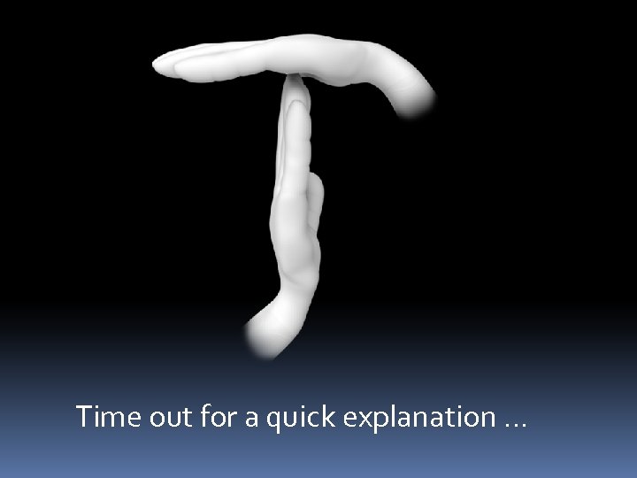 Time out for a quick explanation … 