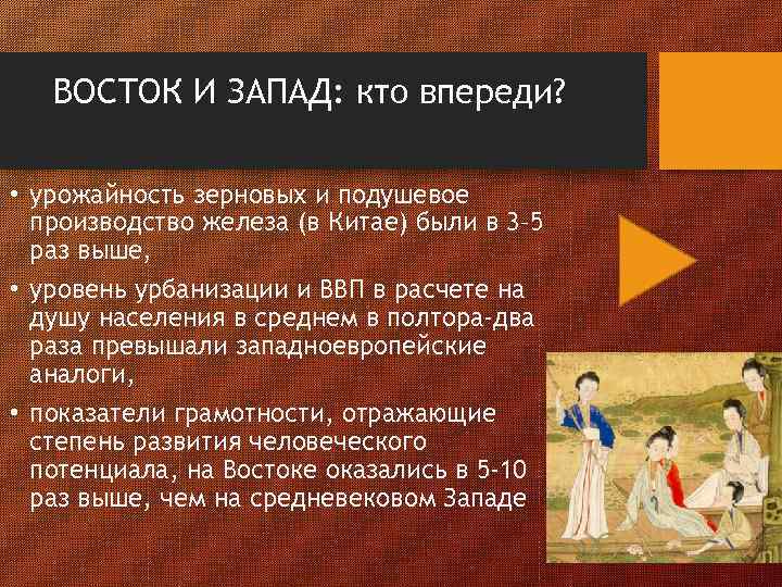 ВОСТОК И ЗАПАД: кто впереди? • урожайность зерновых и подушевое производство железа (в Китае)