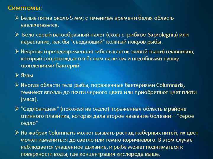 Симптомы: Ø Белые пятна около 5 мм; с течением времени белая область увеличивается. Ø