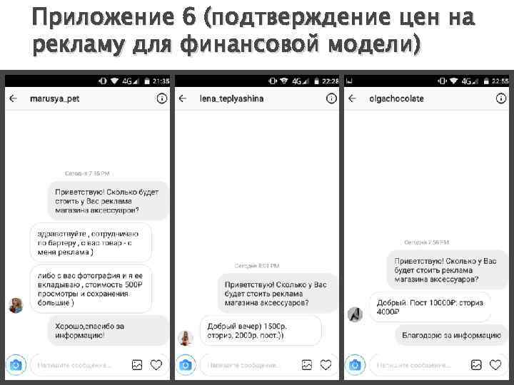 Приложение 6 (подтверждение цен на рекламу для финансовой модели) 