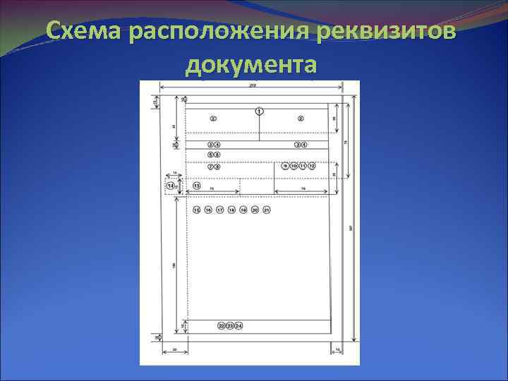 Схема расположения реквизитов документа 