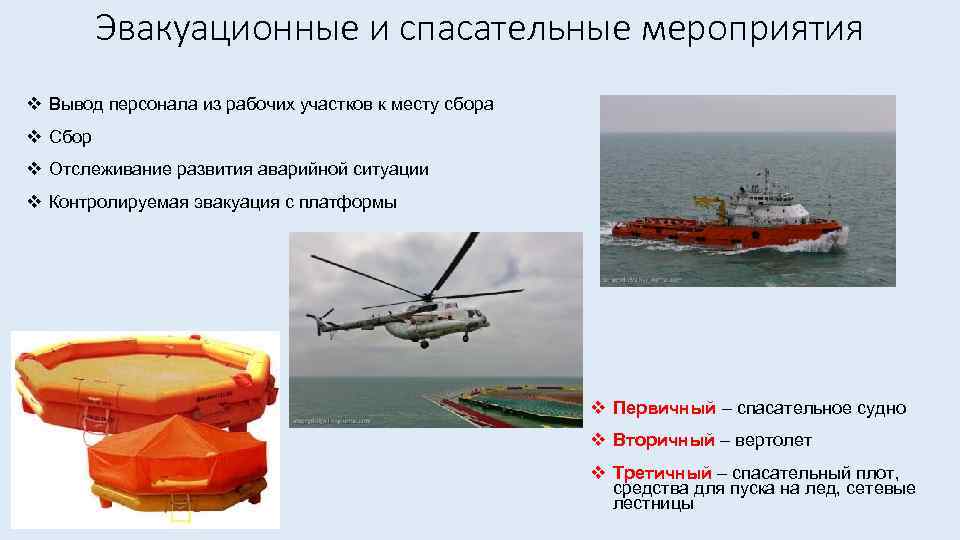 Эвакуационные и спасательные мероприятия v Вывод персонала из рабочих участков к месту сбора v