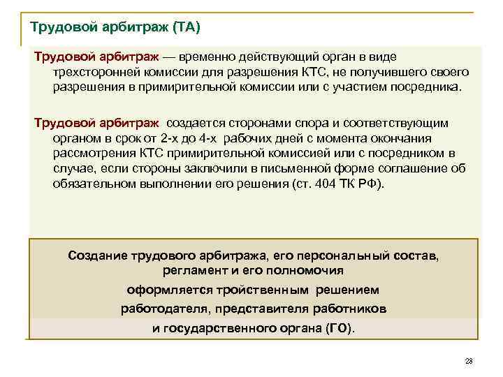 Трудовой арбитраж презентация