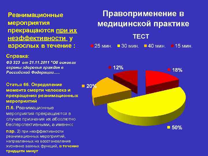 Реанимационные мероприятия прекращаются при их неэффективности у взрослых в течение : Справка: ФЗ 323