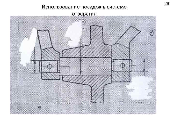 Использование посадок в системе отверстия 23 