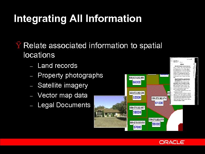 Integrating All Information Ÿ Relate associated information to spatial locations – – – Land